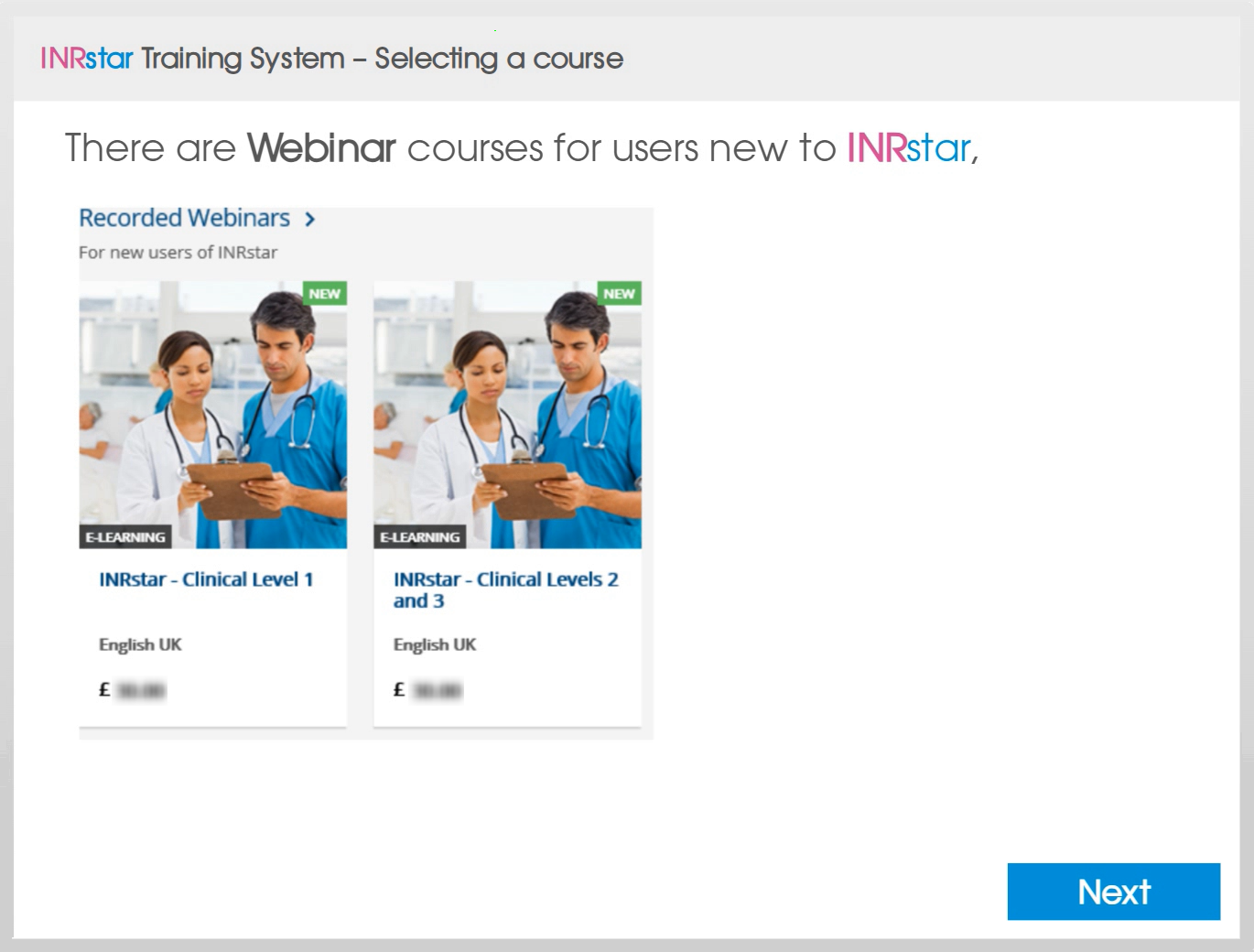 Selecting a Course Slide